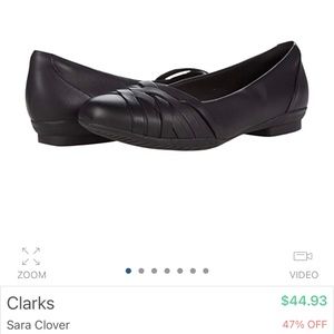 Clarks Sarah Flats Black new in box size 9.5